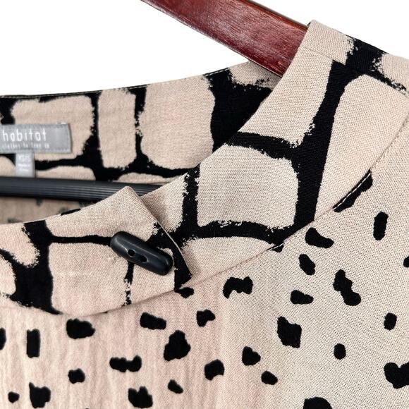 Habitat Oversized S/XS Small Extra Small Beige Wearable Art to Wear Shirt Top - Picture 4 of 9
